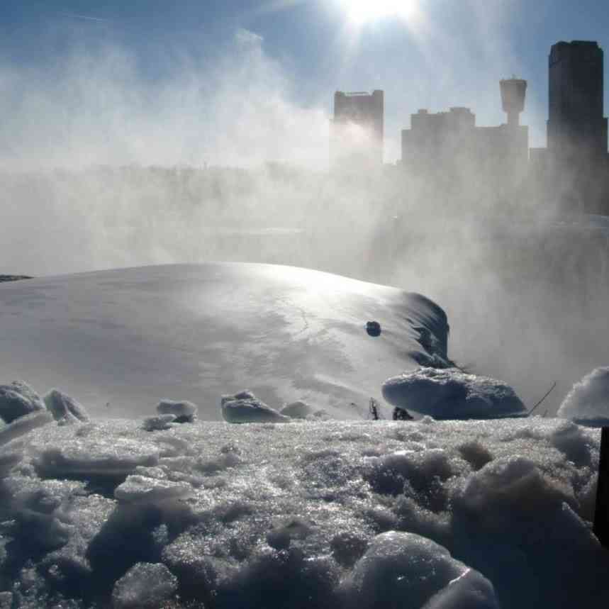 Niagara Falls USA winter skyline