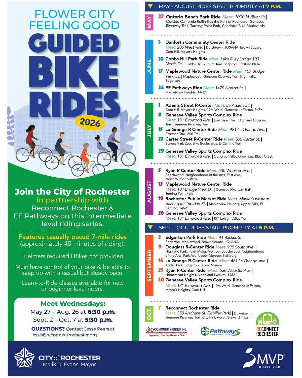 2026 Flower City Feeling Good Guided Bike Rides