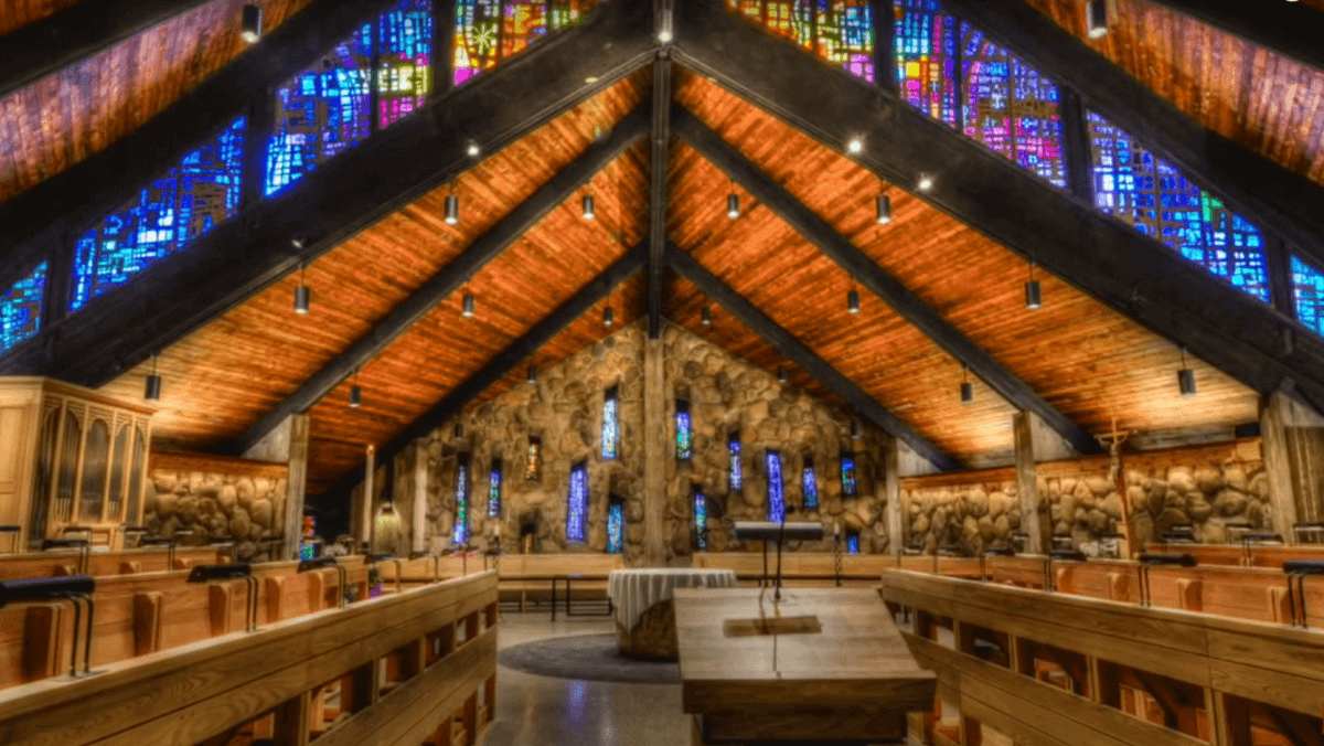 Abbey of the Genesee stained glass chapel