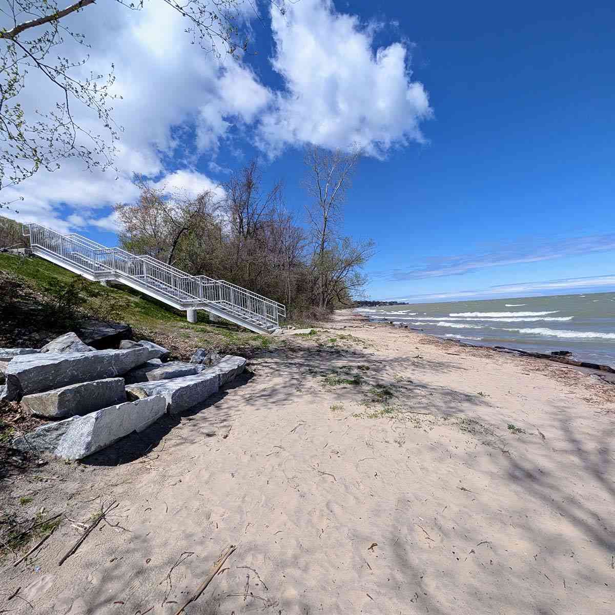 Durand Eastman Beach stairs lot a