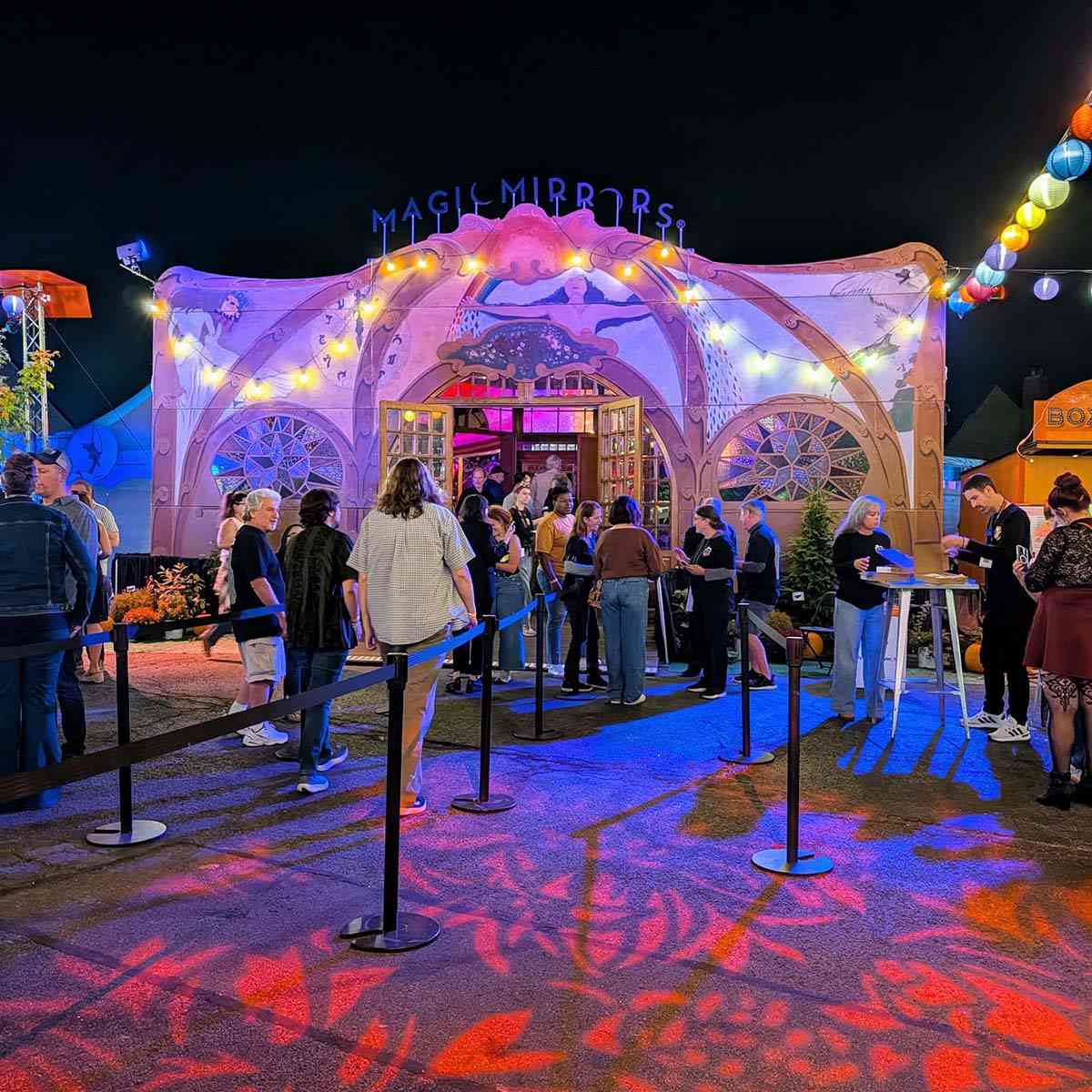 ESL Rochester Fringe Festival Spiegeltent outside nighttime