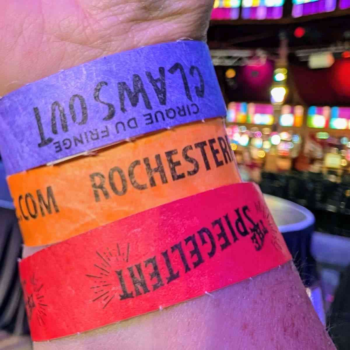 ESL Rochester Fringe Festival Spiegeltent wristbands