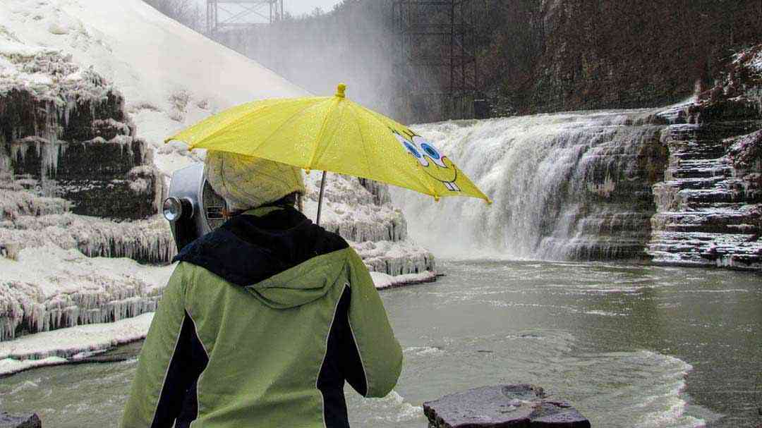 Letchworth State Park winter upper falls cover