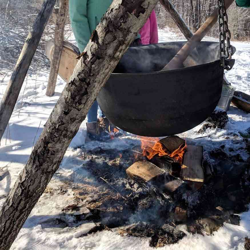 Maple Sugrar kettle fire