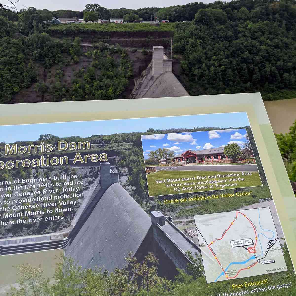 Mount Morris Dam overlook signage