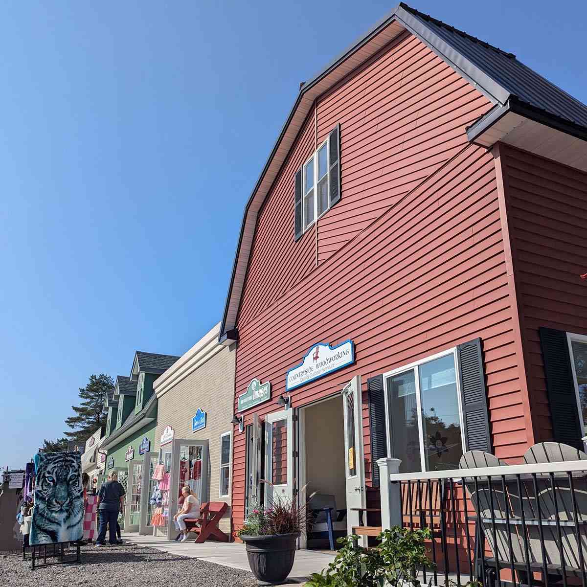 Red merchant building at The Windmill