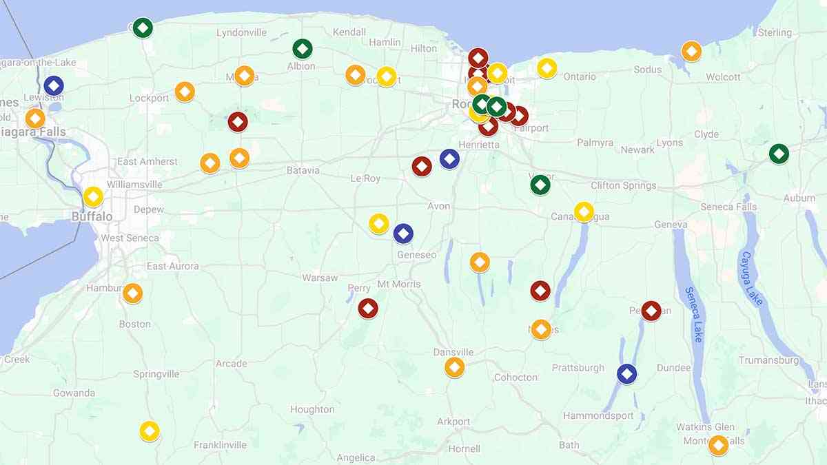 A map of hidden places around Rochester
